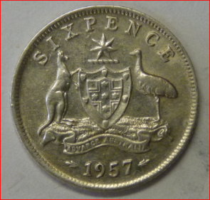 Australie 6 pence 1957 KM58